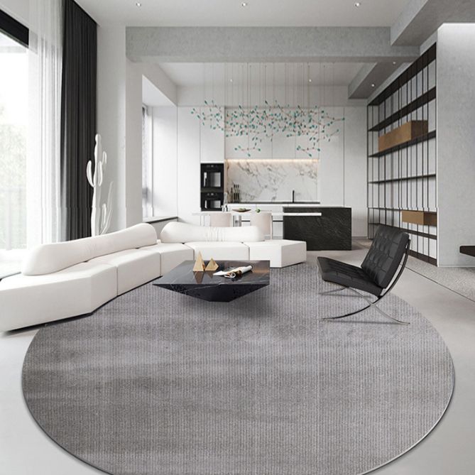 Simple Solid Color Indoor Carpet Gray Polyester Carpet Washable Indoor Rug for Indoor Room