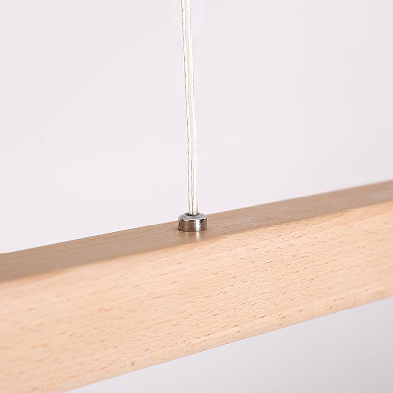 Luci a sospensione a sospensione in legno Lampade appese lineari moderne per sala da pranzo
