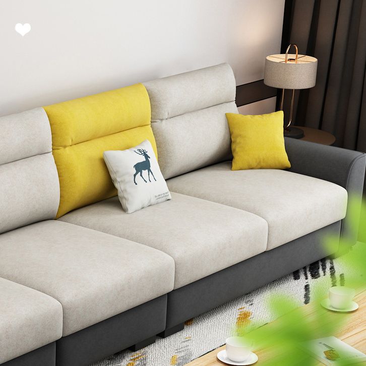 Modular Sewn Pillow Back Bench Seating Recessed Arm Assembled Settee Furniture