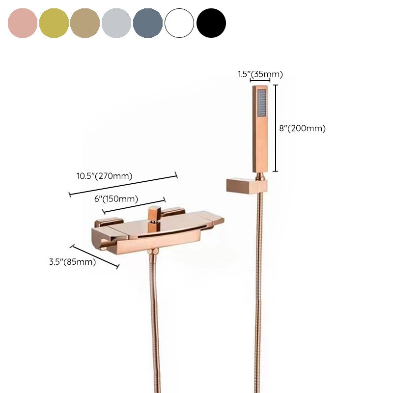 Wall Mounted Metal Freestanding Tub Filler Two Handles Freestanding Faucet