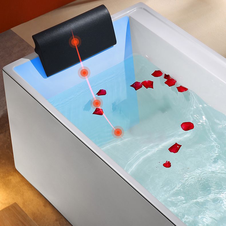 Modern Rectangular Bathtub White Soaking Acrylic Freestanding Bath