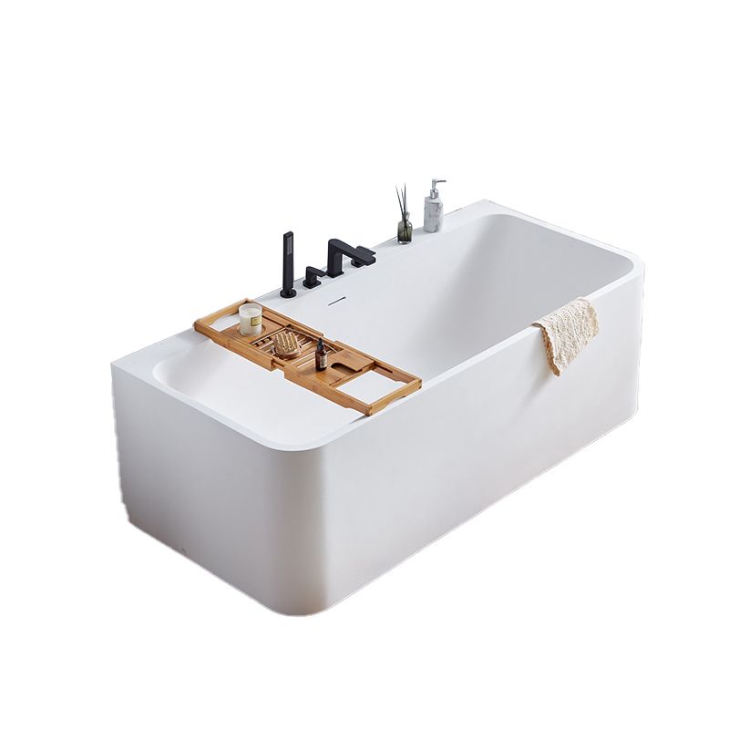 Stone Soaking Bathtub Antique Finish Rectangular Back to Wall Bathtub (Board not Included)