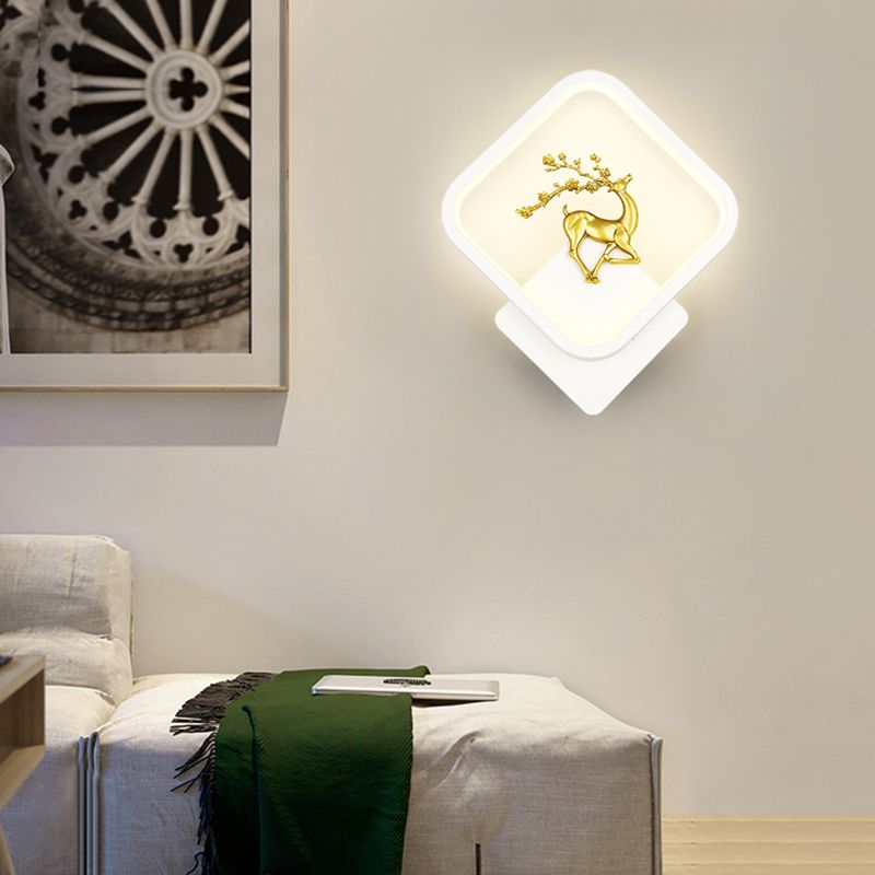 Contemporary Wall Light Geometric Shape LED Wall Sconce with Metal for Living Room