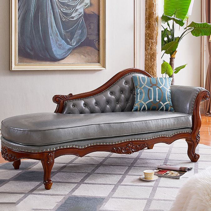 Traditional Upholstered Chaise Lounge Couch Leather Chaise Lounge Chair