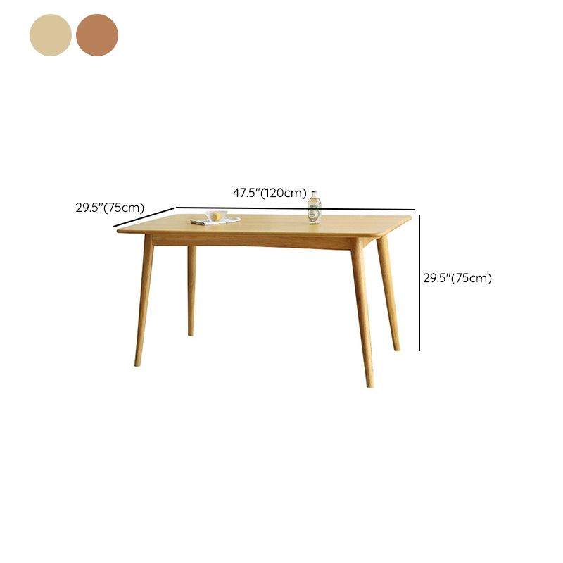Modern Solid Wood Rectangular Space Saving Top Dining Table with 4 Legs