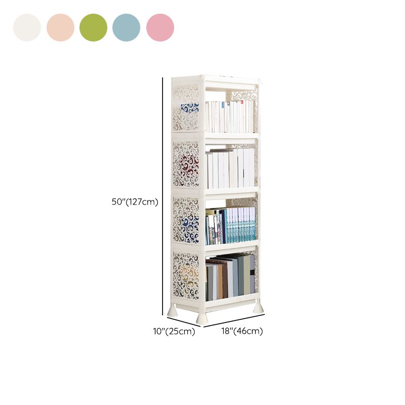 Contemporary Plastic Book Shelf Freestanding Cubby Storage Bookcase