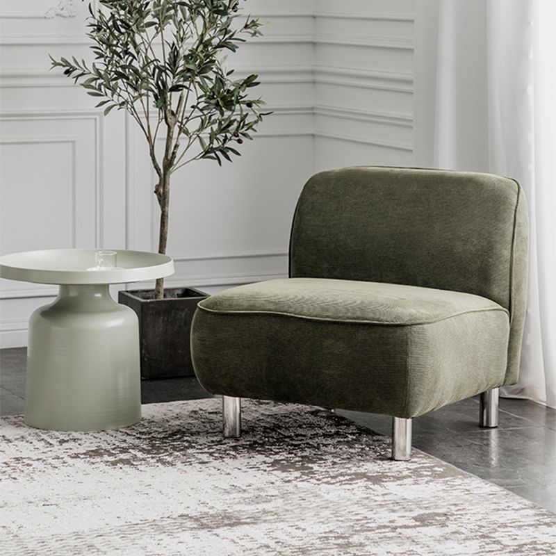 Corduroy 25.98" Wide Armless Chair Basic Four Leg Chair for Living Room