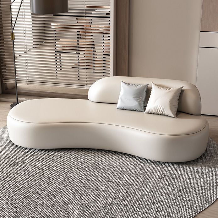 Modern Chaise Lounge Genuine Leather Chaise Lounge with Recessed Arm