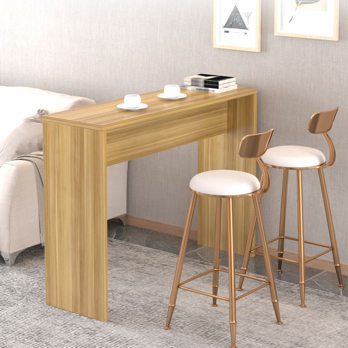 Contemporary Rectangle Double Pedestal Bar Table for Kitchen Dining Room