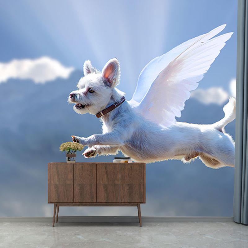 Decorative Photography Mural Wallpaper Cute Dogs Indoor Wall Mural