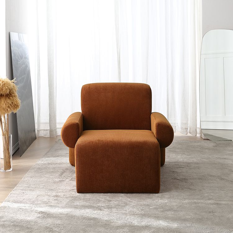 Nordic Style Fabric Armrest Fixed Backrest Abstract Arm Chair