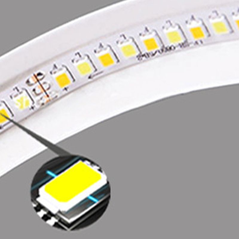 Ceiling Mounted Light Simple Metal Living Room LED Ceiling Lamp in White