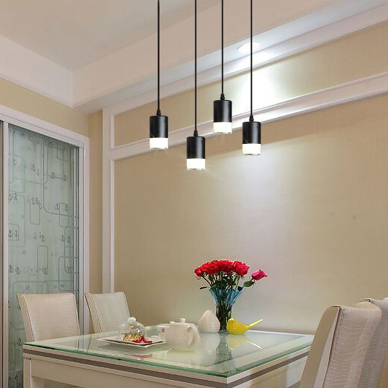 Industrial Acrylic Hanging Light, Black Swag Pendant Light with 157.5" Hanging Rope for Indoor