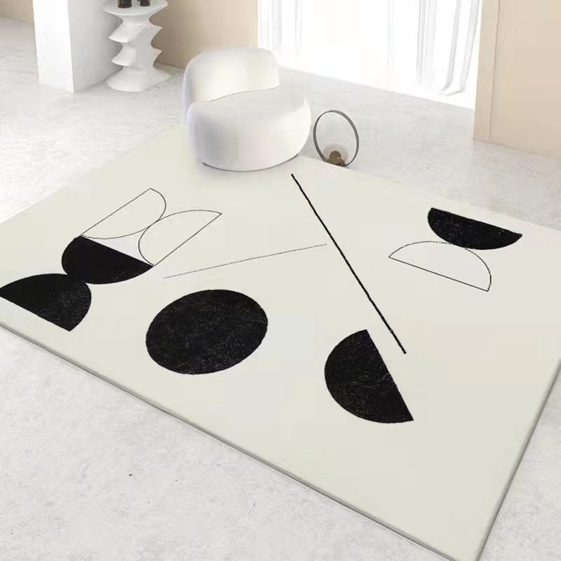 Modern Living Room Rug Polyester Washable Rug Pet Friendly Non-Slip Carpet for Living Room