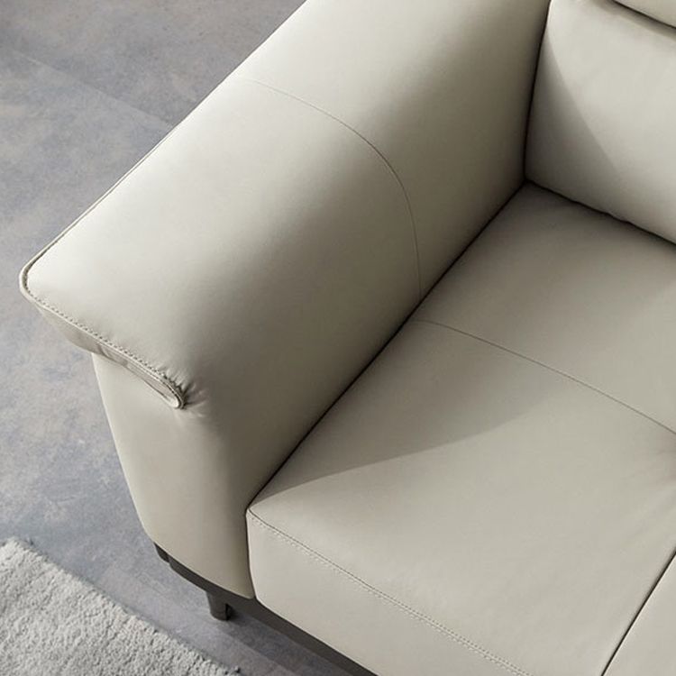 Blue L-Shape Sectional Sofas Leather Square Arm Sectional Couch