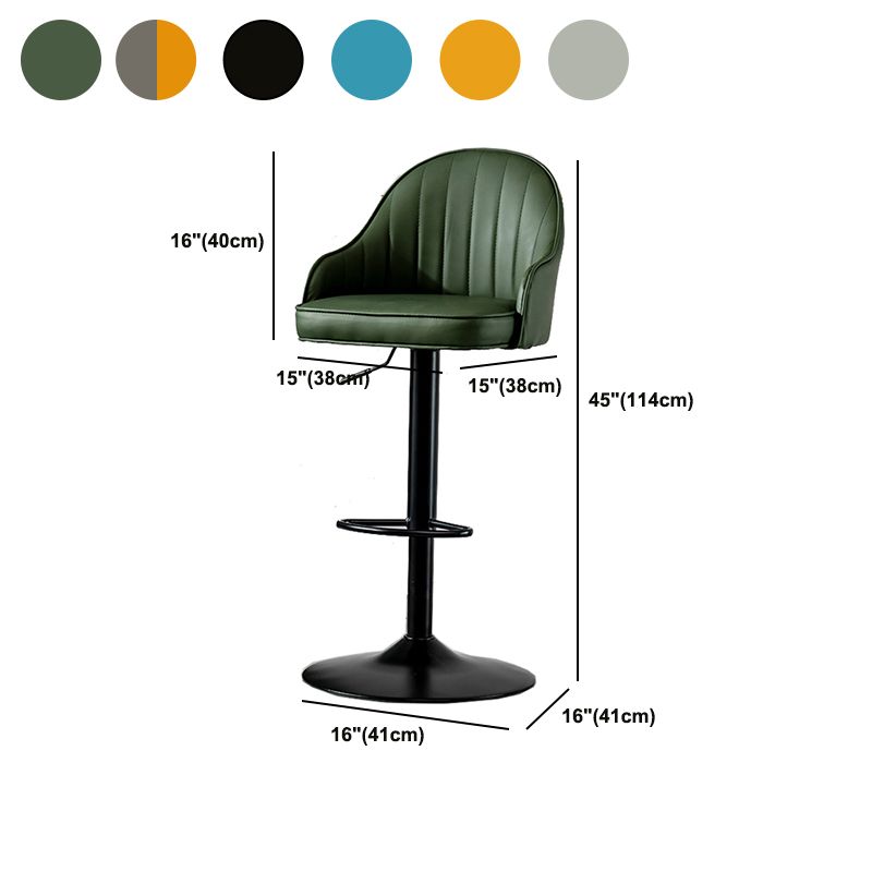 Contemporary Faux Leather Counter Stool Fabric Cushion in Matte Finish