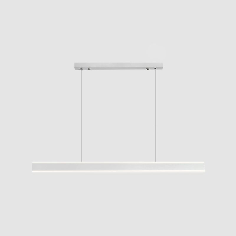 Simple LED Island Light Modern Style White Hanging Light for Dining Room