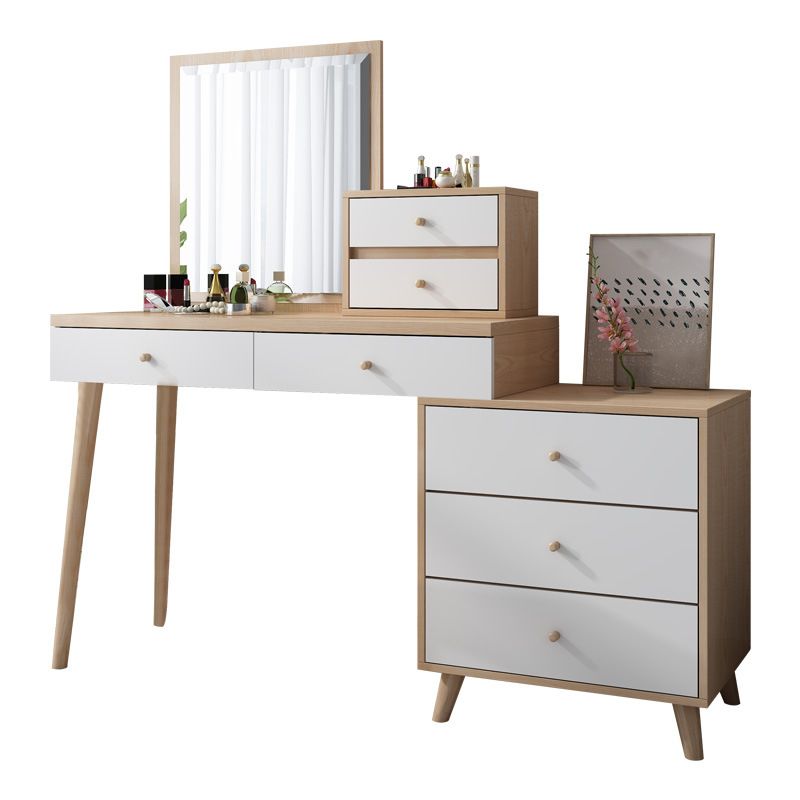 Bedroom Make-up Vanity in Natural Nordic Engineered Wood Dresser