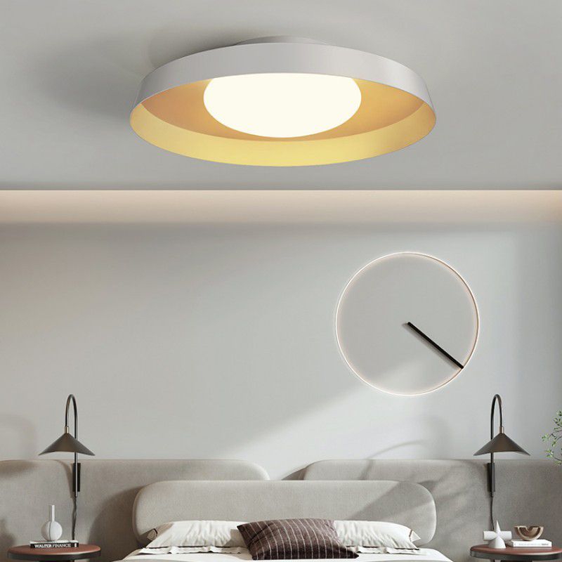 Modern 1 - Light Ceiling Flush Mount Iron & Acrylic LED Flush in Black / White