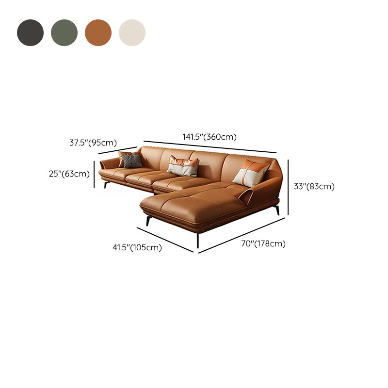 Modern Stationary Faux Leather Living Room Flared Arm Cushions Seating