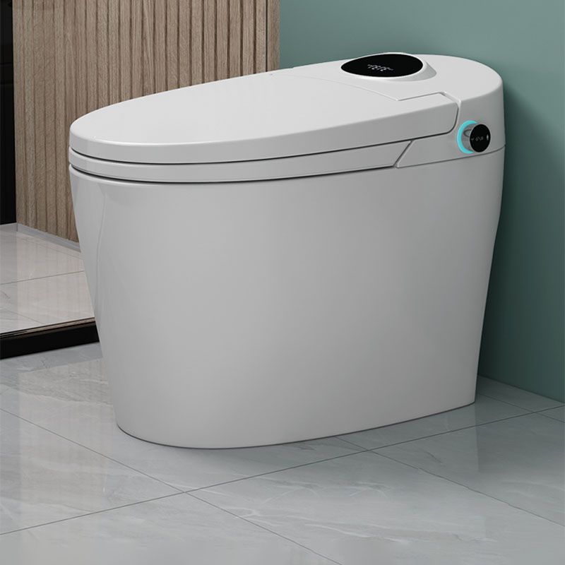 20.8" H White Electronic Toilet Elongated Floor Mount Bidet with Heated Seat