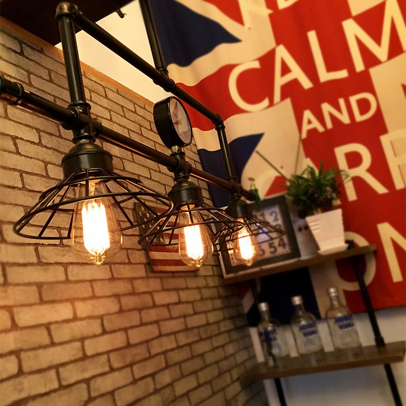 Linear Island Lighting Fixtures Industrial Metal Pendant Lighting for Restaurant