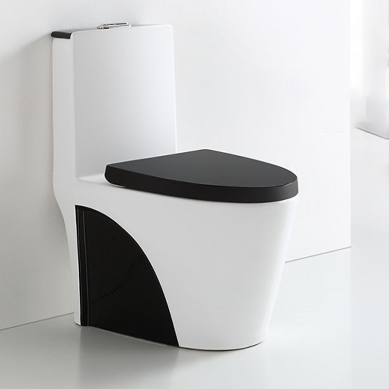 Skirted Toilet Traditional Floor Mount One-Piece Toilet with Slow Close Seat