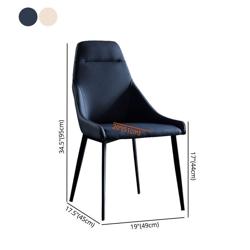 Silla de comedor de metal moderno, silla lateral de comedor de cuero sintético para uso en restaurantes