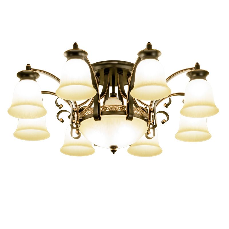 Modern Style Cup Shape Flush Mount Glass Ceiling Light for Living Room