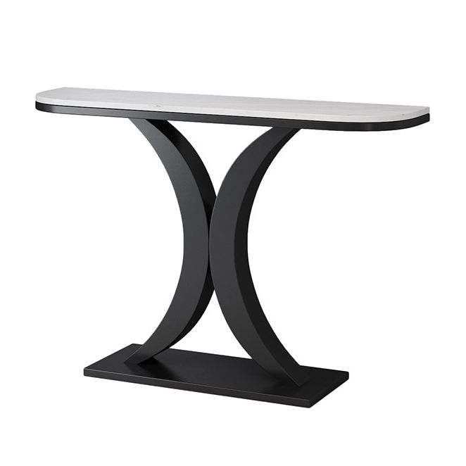 Contemporary Console Accent Table Antique Finish Console Table in Marble