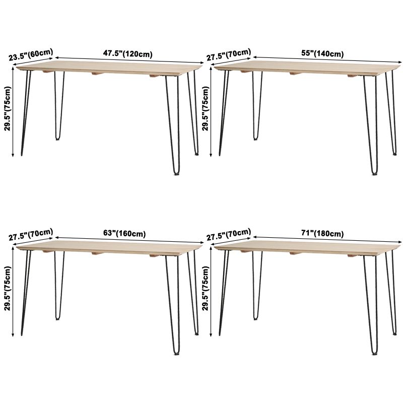 Industrial Rectangle Dining Site Table Pine Solid Wood Dining Room Home Furniture