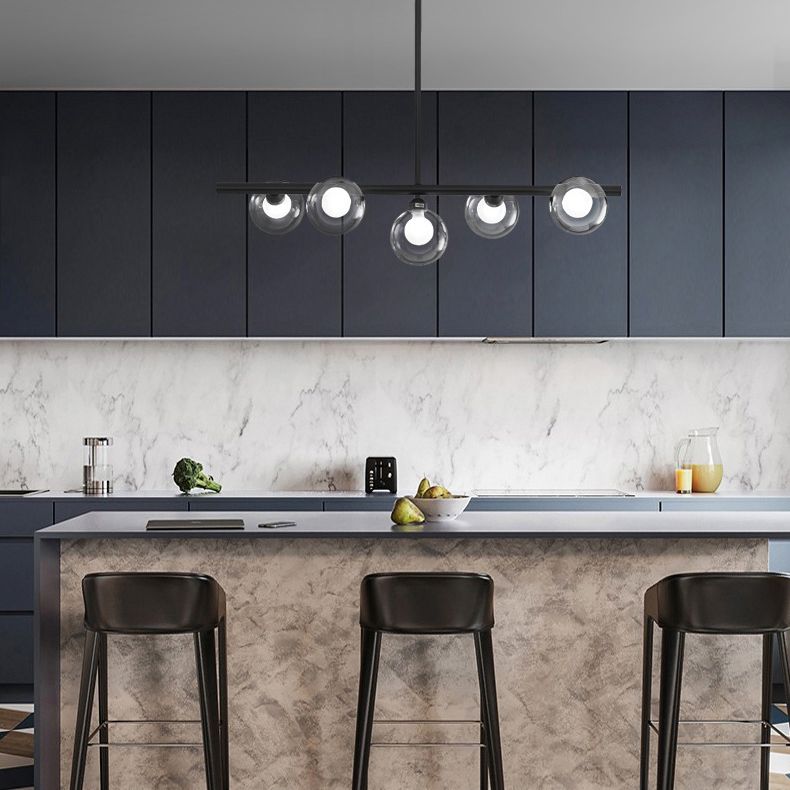 Glass Linear Island Lighting Simplicity Pendant Light Fixture for Dining Room