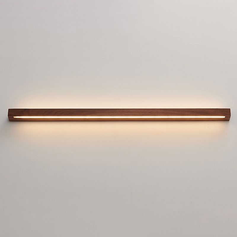 Wood Linear 1-Light Wall Sconce Contemporary Wall Mounted Lamp for Bedroom