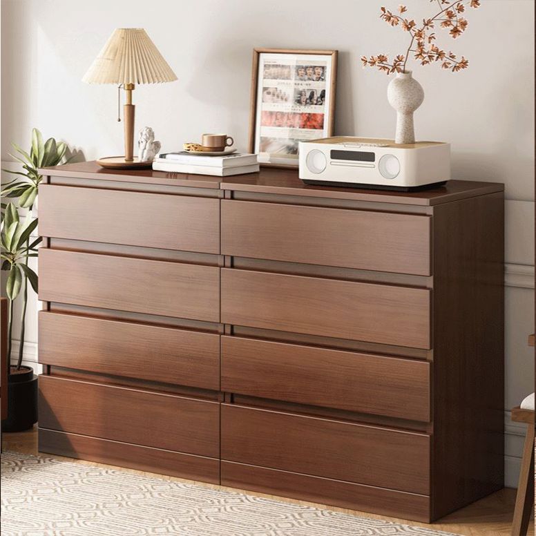 Walnut Storage Chest Modern Bedroom Storage Chest Dresser with 3 / 4 / 5 / 6 Drawers