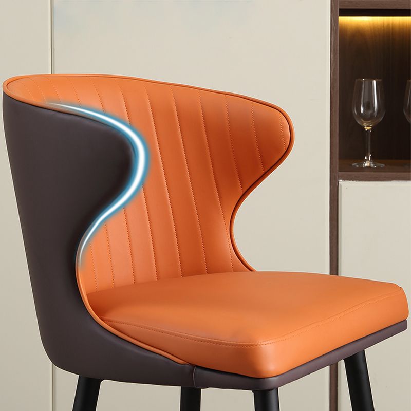Modern Style Faux Leather Barstool Low Back Counter Bar Stool for Kitchen
