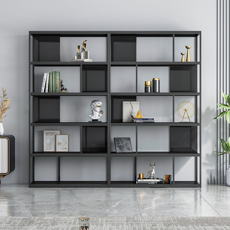 Modern Steel Bookcase Rectangular Shelves 71"H X 12" W Bookshelf for Office