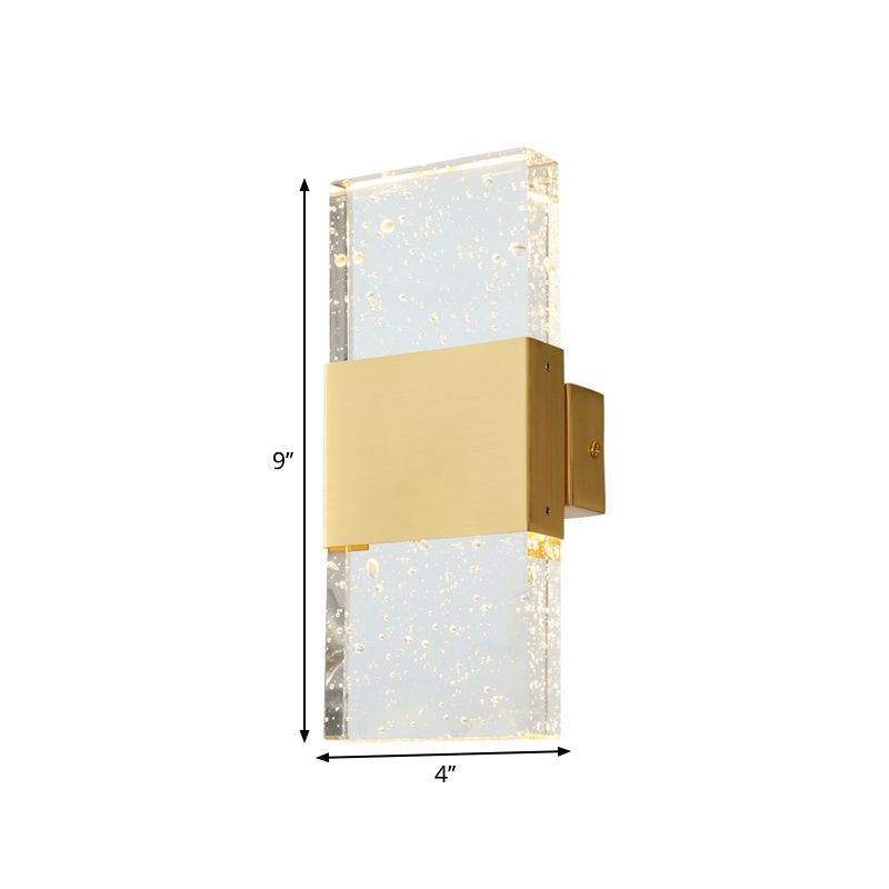 Clear Cuboid Flush Mount Contemporary Bubble Acrylic LED Sleeping Room Wall Light Fixture