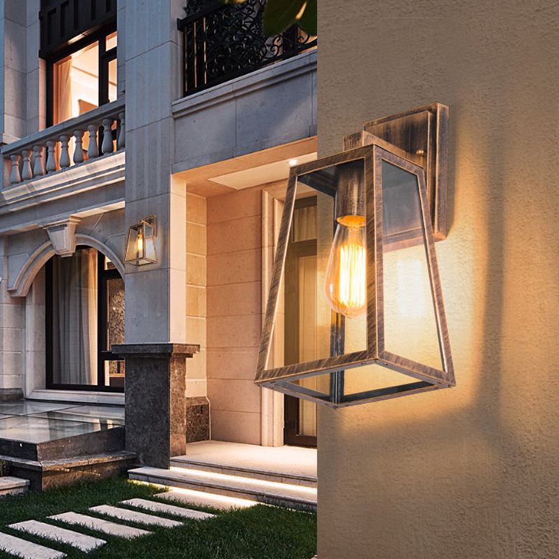 Vintage Industrielle Trapezwandhalterung Beleuchtung klares Glaswandmontageleuchte