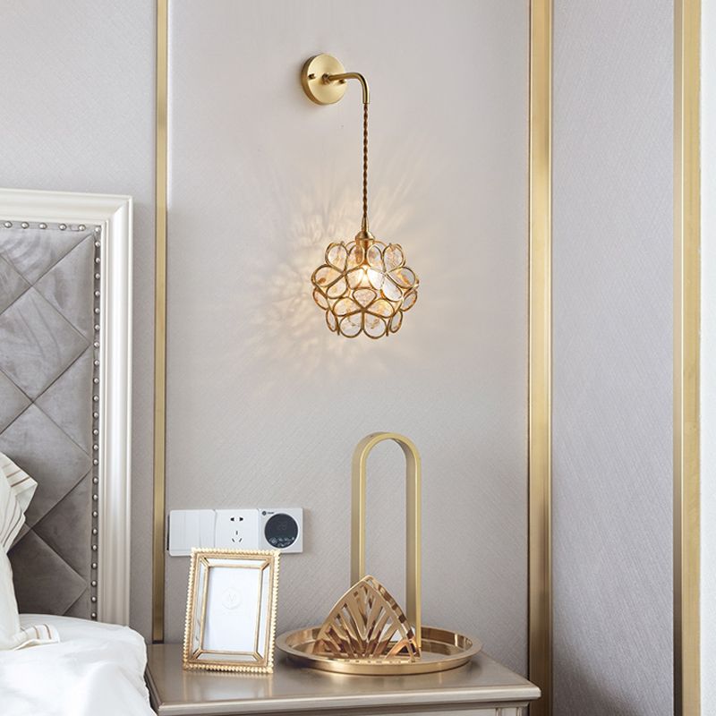 1 Light Unique Glass Wall Light Modern Style Wall Mount Light Fixture