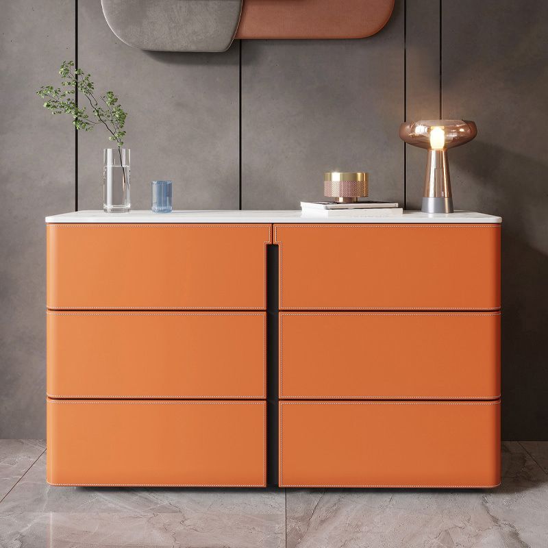 Contemporary Style Dining Buffet Stone Sideboard with Drawers