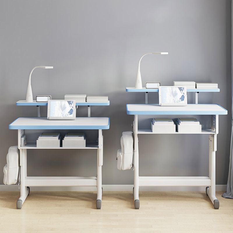 Contemporary Writing Desk with Shelf Desk and Chair Set in Wood