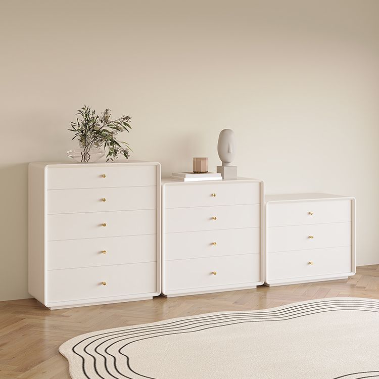 Modern Standard Storage Cabinet White Wood Side Cabinet with Drawers