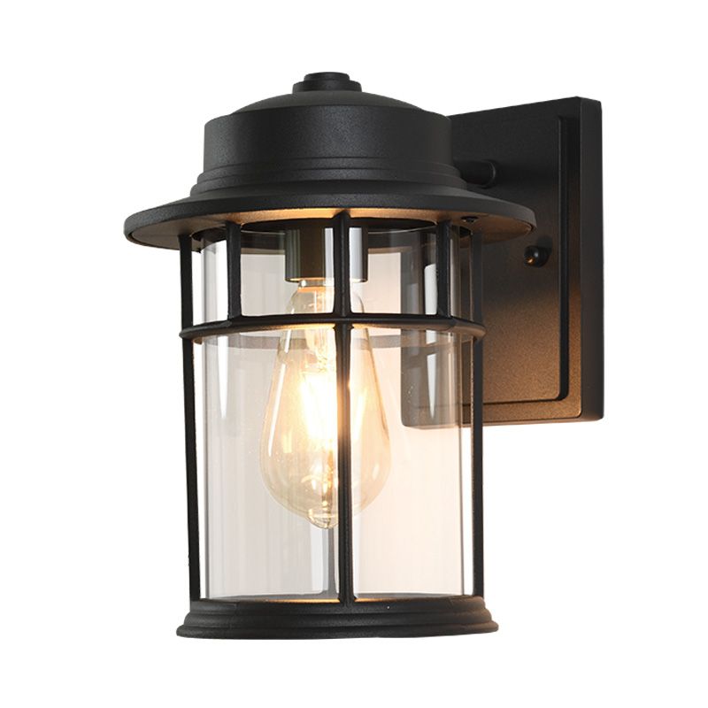 Schwarz One Light Leuchte licht industriell durchsichtige Glaszylinder -Beleuchtungsbehandlung mit Rechteck/Rundplatte