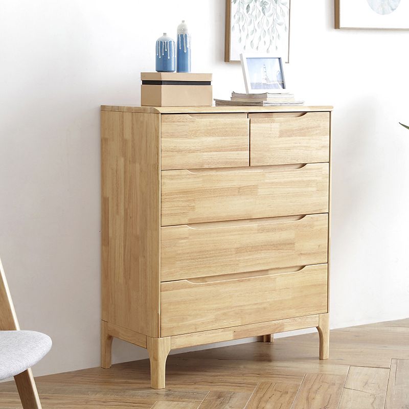 Rectangular Rubberwood Chest Mid-Century Modern Accent Chest