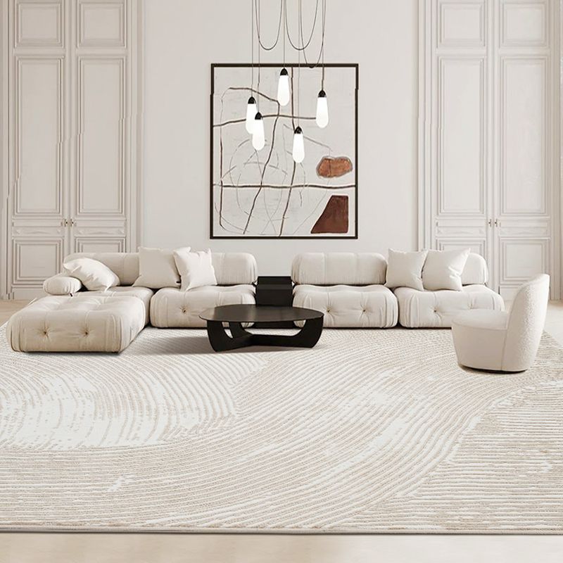 Natural Colorblock Rug Morandi Color Area Rug Polyester Easy Care Carpet for Bedroom