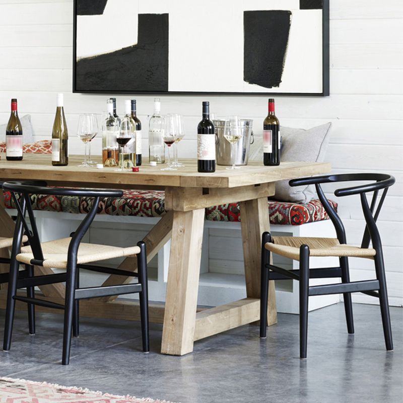 Sillas laterales de comedor Wishbone de estilo moderno Sillas laterales de comedor de madera