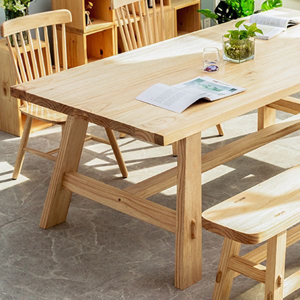 Rectangle Dining Table Contemporary Style Solid Wood Dinner Table for Home Kitchen