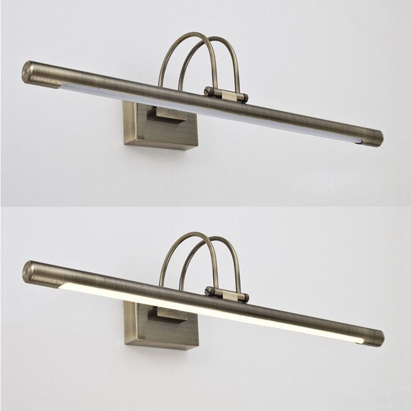 Metal lineare a forma di parete sconce moderno stile singolo specchio a parete luce montata