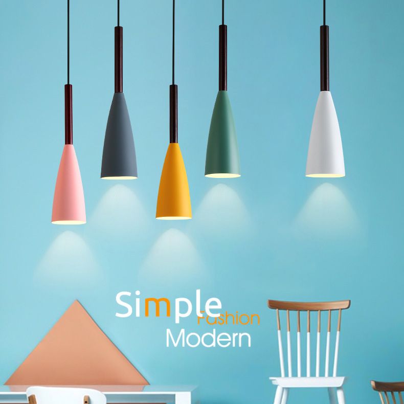 1 Light Metal Suspension Pendant Modern Triangle Dining Room Hanging Light Fixtures