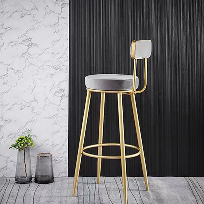 Scandinavian Round Armless Counter Stools Upholstered Bar Stools for Home